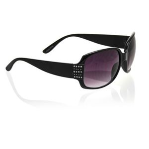 Cleo | Black Rectangular Frame Sunglasses +3.00